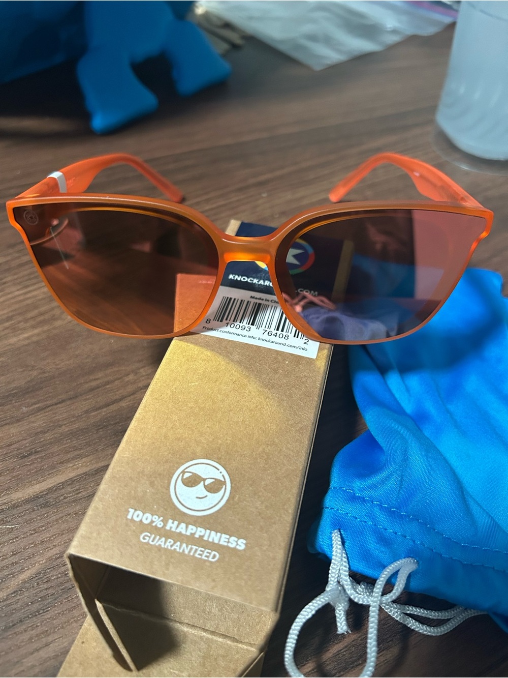 Knockaround Cloud Catchers translucent orange sunglasses